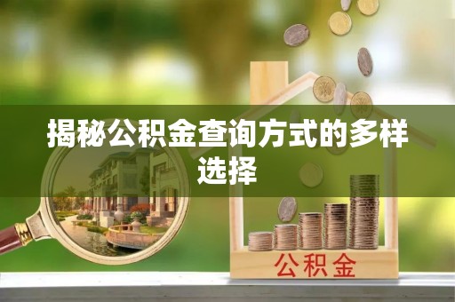 达拉特旗揭秘公积金查询方式的多样选择
